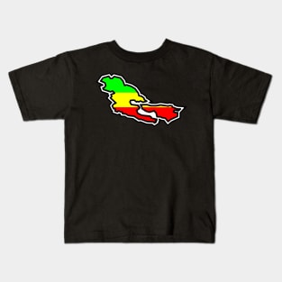 Pender Island Silhouette in Rasta Rastafarian Flag Colours - Rastafari - Pender Island Kids T-Shirt